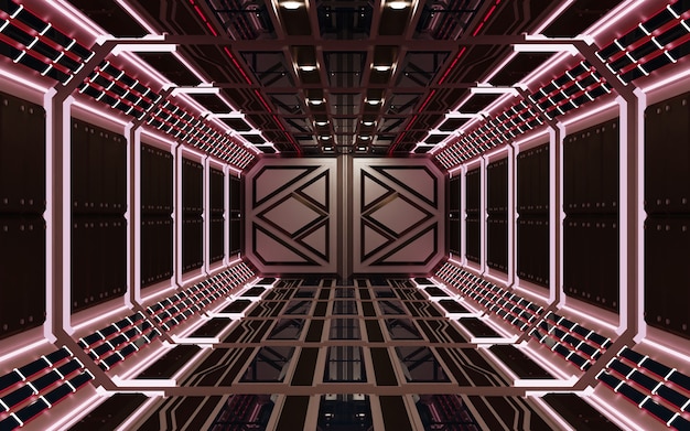 A scene from a science fiction film showing a spaceship interior. The image highlights the use of futuristic sound design and ambient noise to create a sense of technological realism and otherworldly tension.