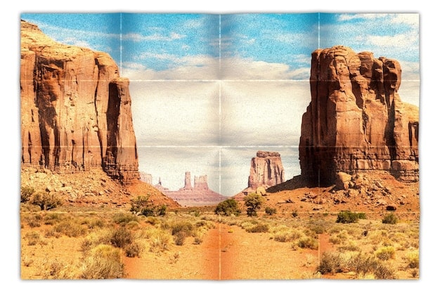 A split image comparison showing a scene from a traditional Western film on one side and a scene from 