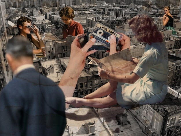 A behind-the-scenes shot of a movie set depicting a miniature model cityscape being used for a large-scale destruction scene. Crew members are positioning lights and adjusting the set while a camera is set up to capture the scene. The image conveys the intricate work and precision involved in creating practical effects using miniatures.