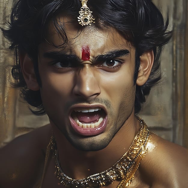Close-up shot of Shiv Roy's face, her expression a mix of shock and determination, as she receives a phone call during Connor's wedding reception. The background is blurred, showing snippets of the wedding party.