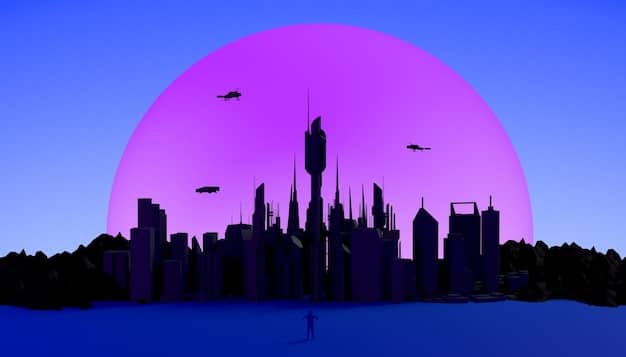A stylized image of a cityscape at twilight, with silhouetted superhero figures positioned atop skyscrapers, overlooking the city. The color palette should be rich in purples, oranges, and blues to convey a sense of mystery and anticipation.