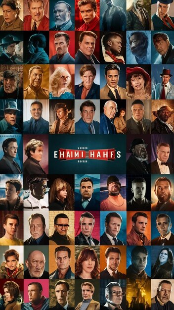 Montage of headshots featuring actors like Pedro Pascal, Robert Pattinson, and Milly Alcock, alongside directors like Matt Shakman, Matt Reeves, and James Gunn, all associated with upcoming superhero movies in 2025.