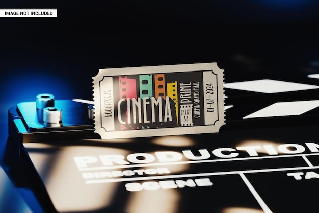 A close-up shot of a movie ticket for an independent film, with the theater name and film title clearly visible. The ticket represents the experience of discovering and supporting limited release films in US theaters.