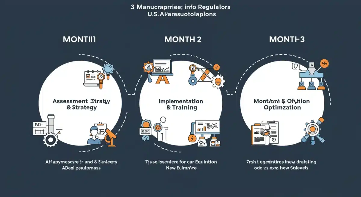 Infographic showing a 3-month action plan for EPA green tech regulation compliance