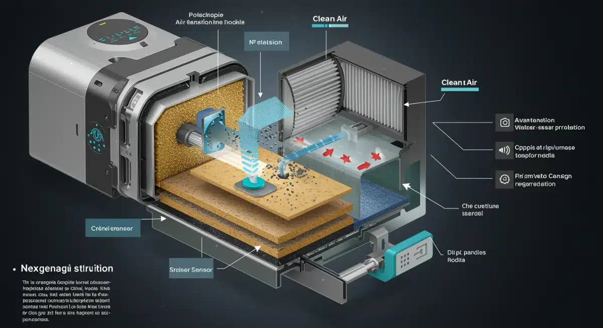 Diagram of advanced air filtration system technology