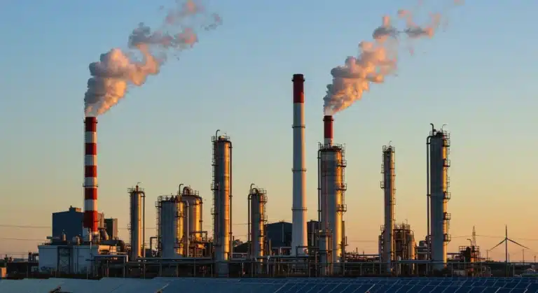 Advanced carbon capture facility with clean emissions and green energy