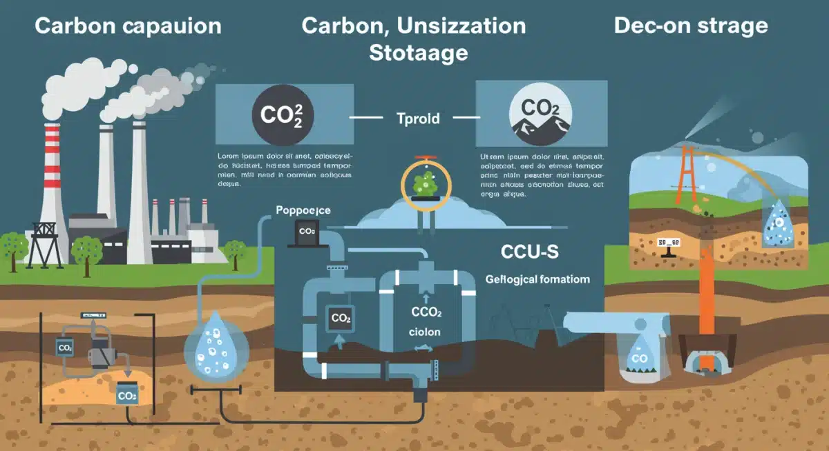 Carbon capture, utilization, and storage (CCUS) process diagram