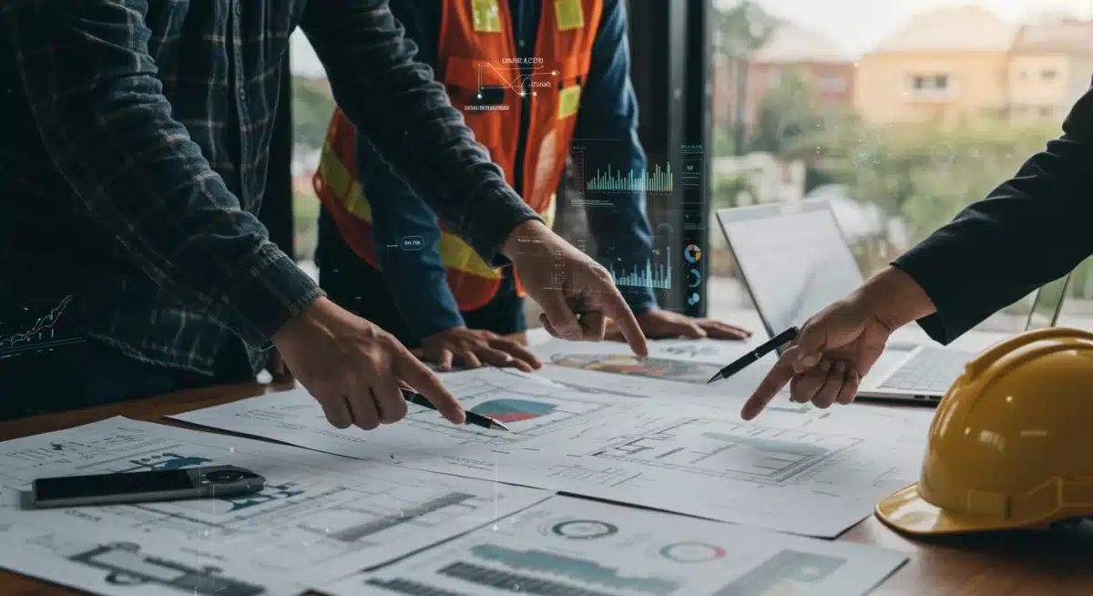 Engineers discussing energy modeling for new green building standards