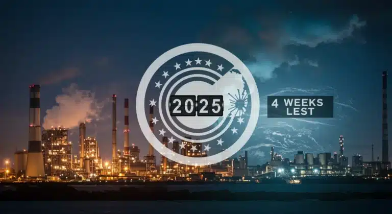 EPA enforcement priorities 2025 countdown clock over industrial landscape