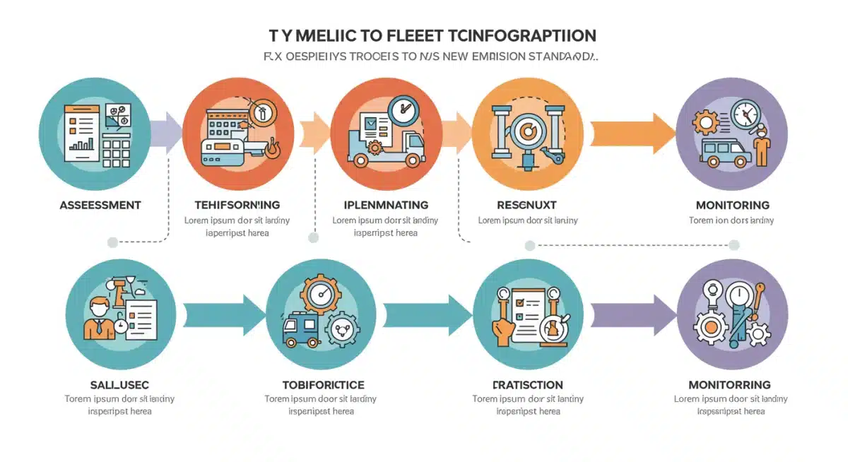 Infographic showing a strategic timeline for fleets adapting to 2025 emission standards with key compliance milestones.