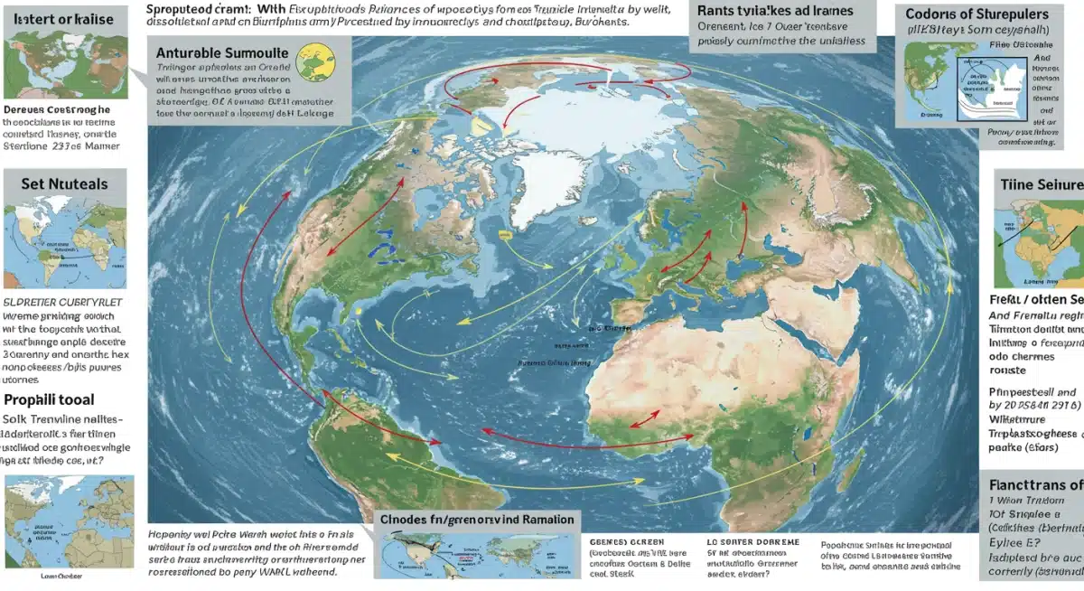 Infographic showing global weather pattern disruptions from Arctic ice melt
