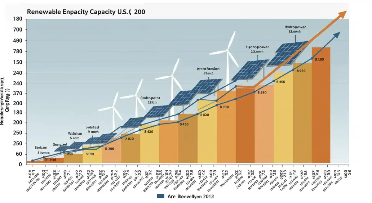 Projected growth of U.S. renewable energy capacity, highlighting critical 12-month targets