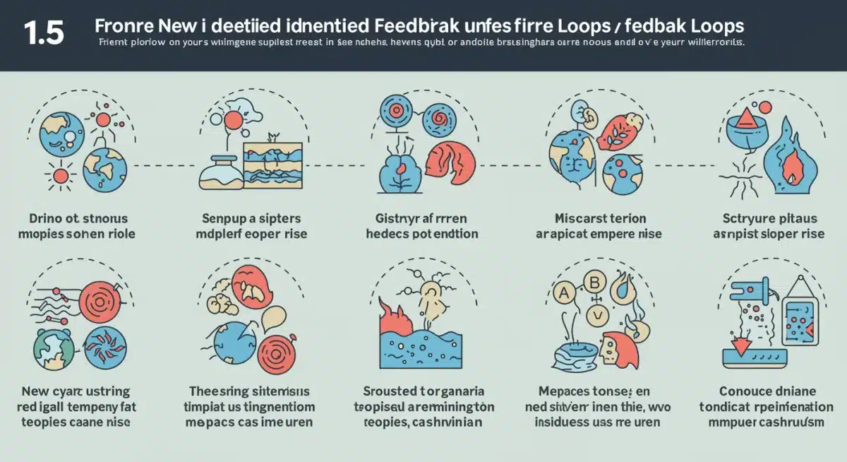 Infographic detailing six new climate feedback loops