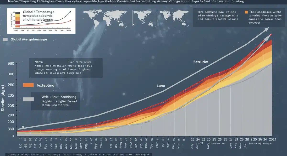 Historical global temperature anomaly chart showing upward trend