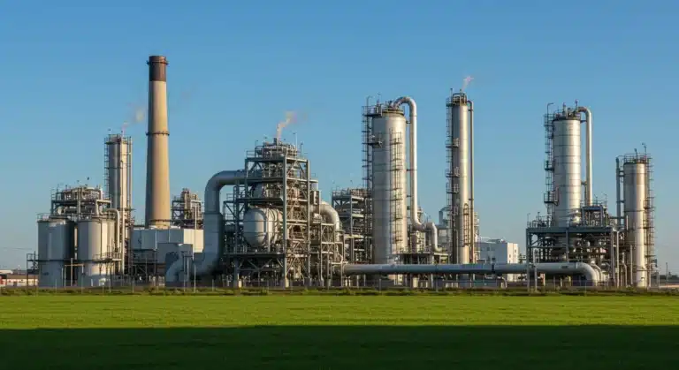 Advanced carbon capture facilities at a U.S. industrial site, reducing emissions by 2026.