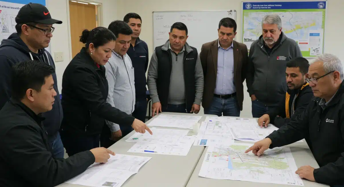 Community meeting discussing clean energy project plans