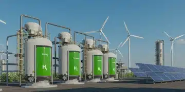 Electrolysis plant producing green hydrogen with renewable energy in the U.S.