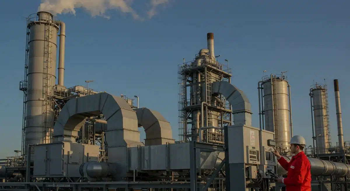 Industrial facility demonstrating compliance with new air quality standards