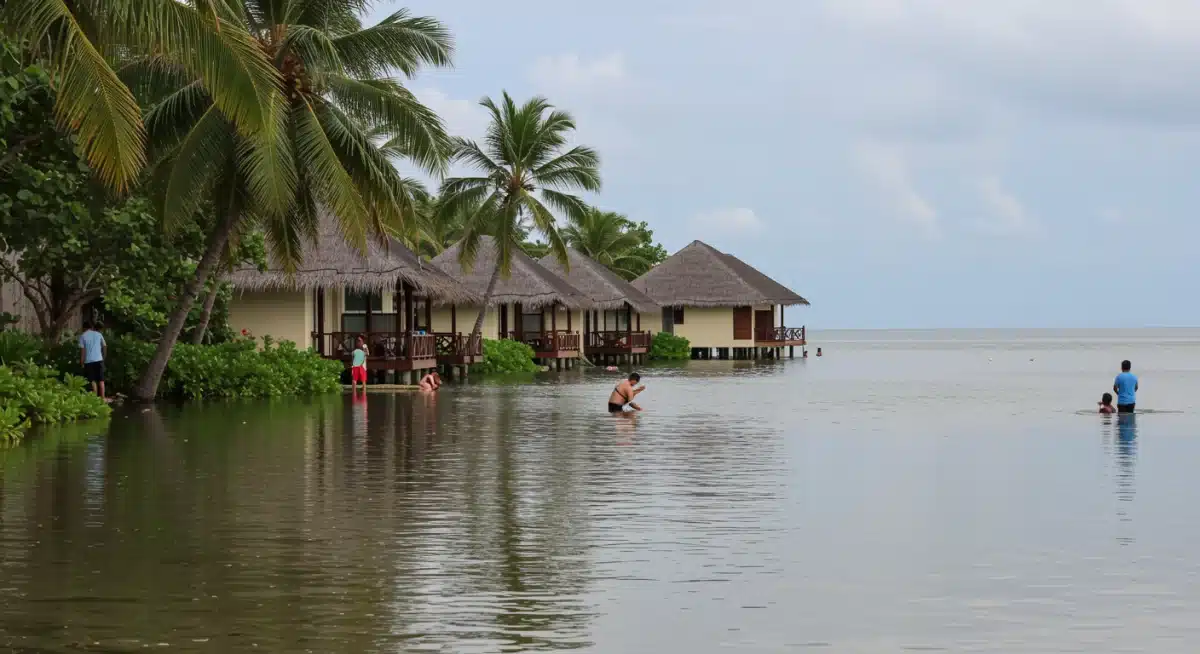 Beach resort threatened by rising sea levels, tourism impact
