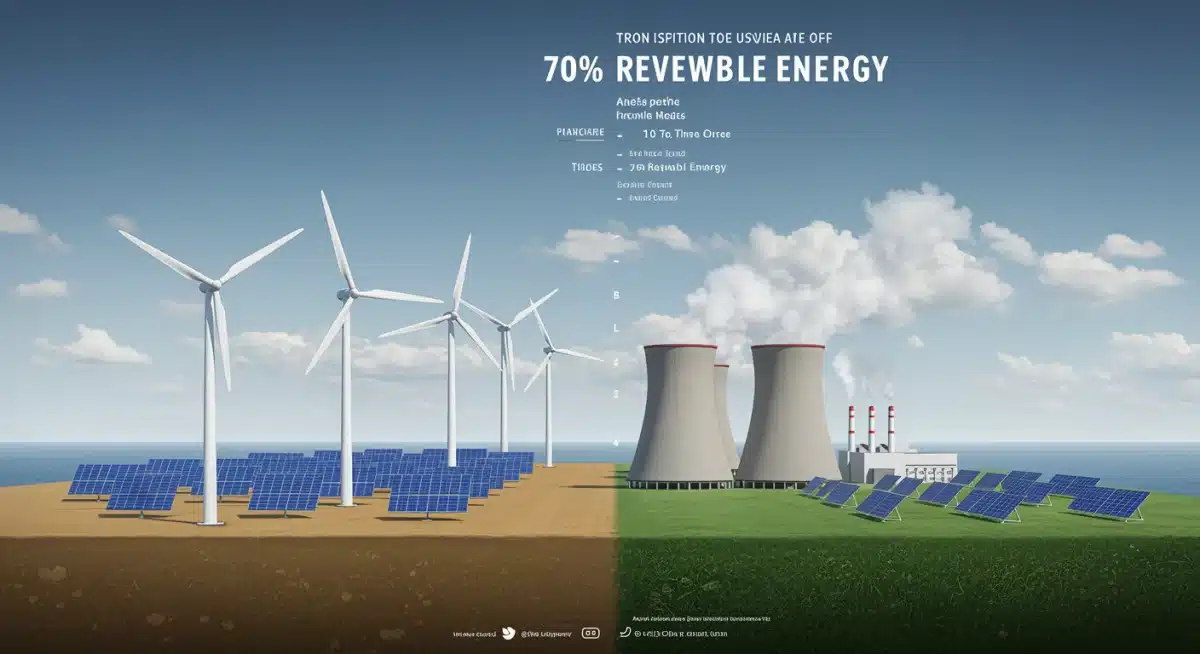 Visual representation of the 70% renewable energy mix in leading US states by 2026