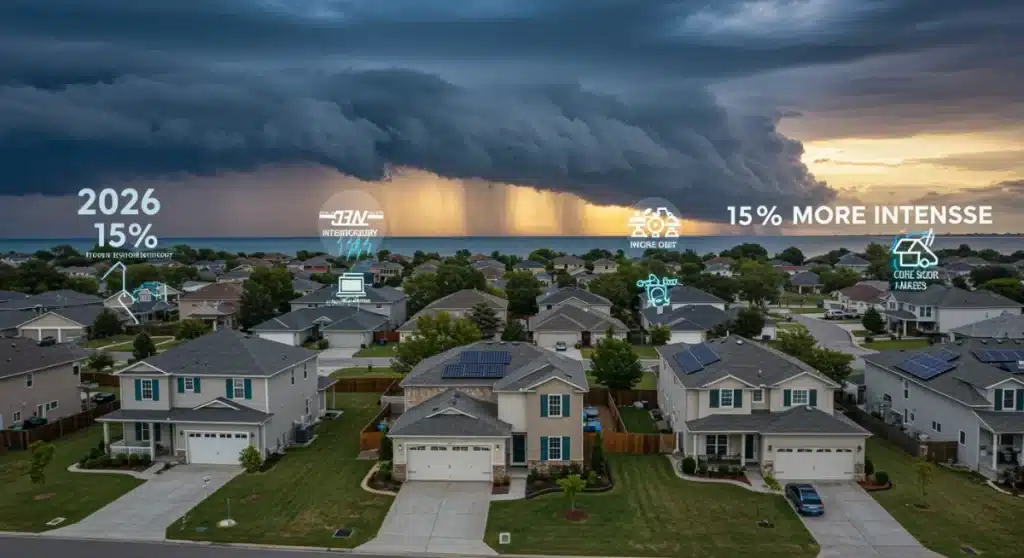 U.S. homes prepared for extreme weather events in 2026 with reinforced structures and storm protection.