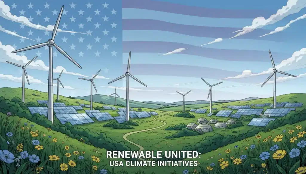 Wind turbines and solar panels symbolizing renewable energy growth under the Inflation Reduction Act.
