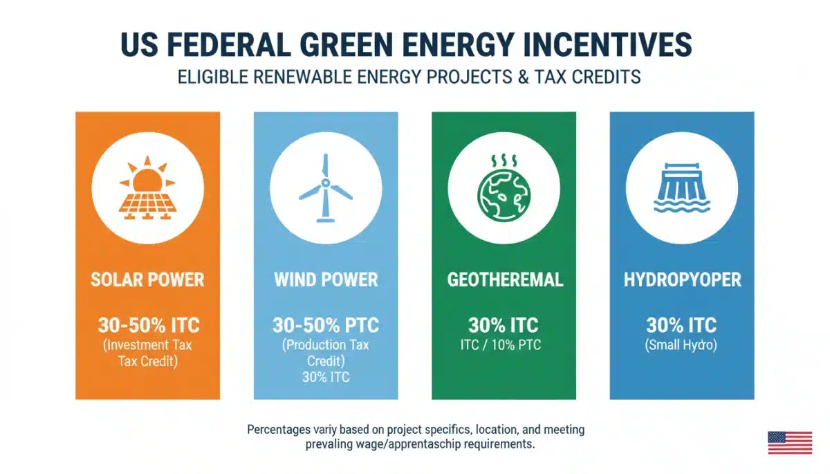 Eligible Green Energy Projects for Federal Incentives