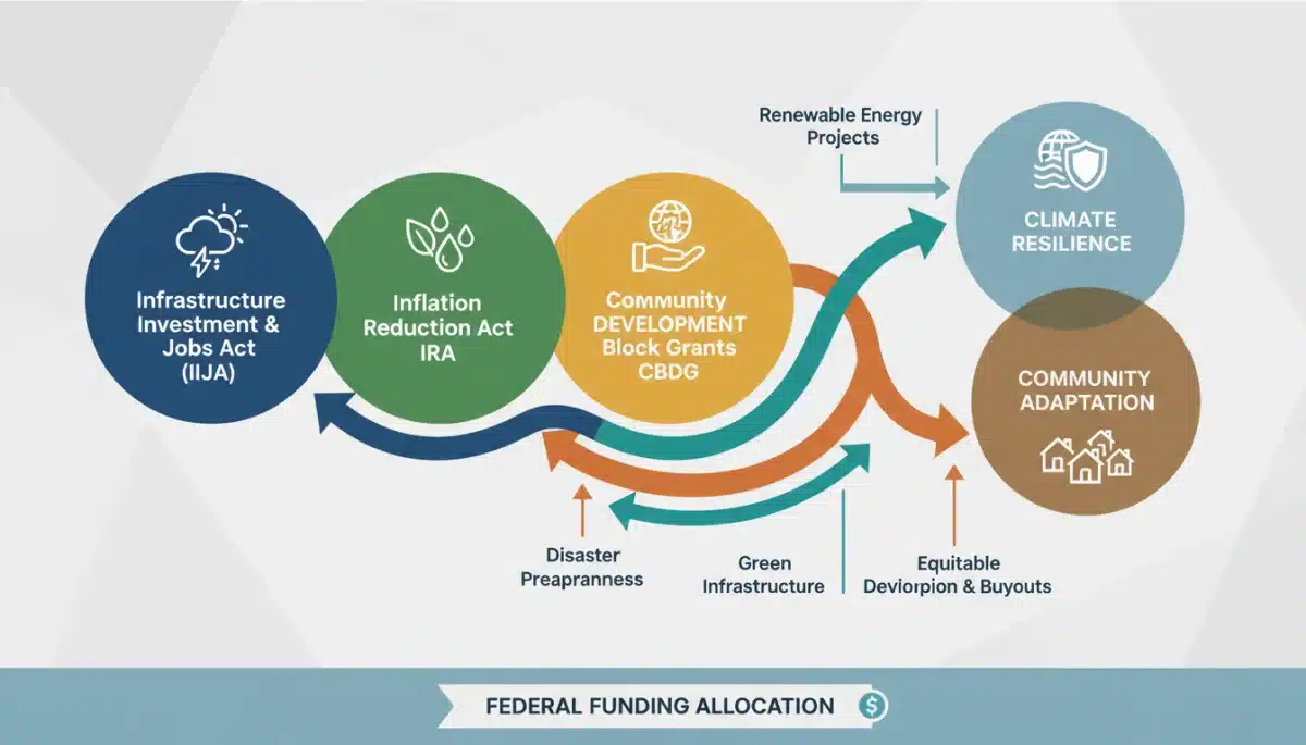 Infographic of federal climate resilience grant pathways