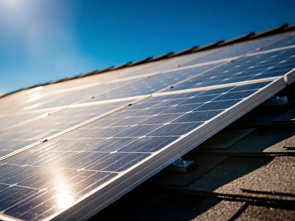 Close-up view of solar panels on a residential rooftop