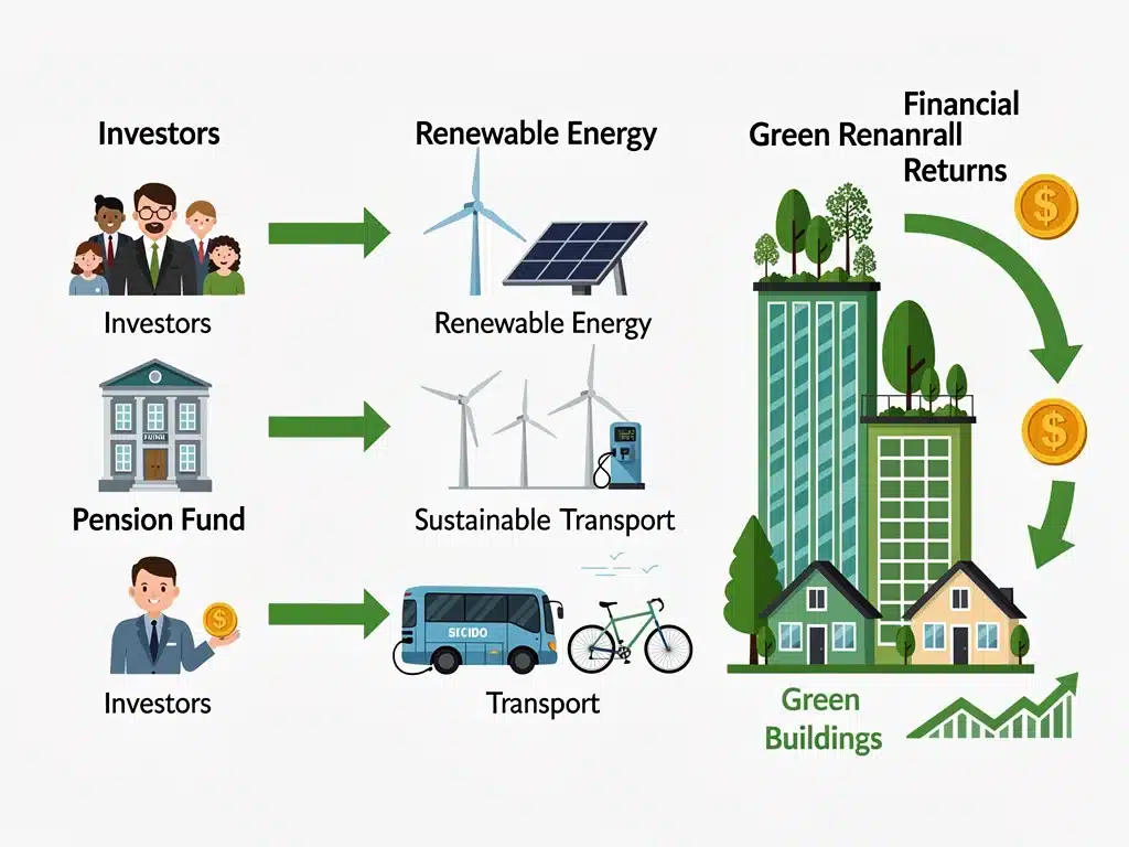 Infographic showing green bond investment impact and financial returns