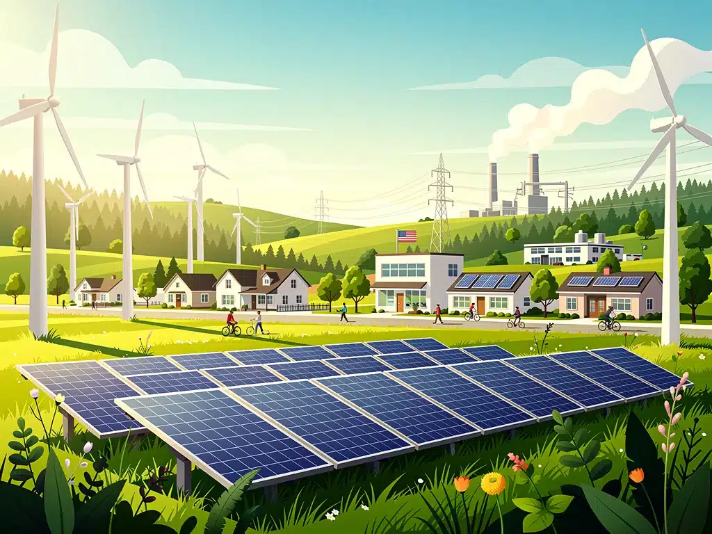 Renewable energy infrastructure symbolizing positive environmental impact.