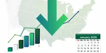 Graph showing declining U.S. carbon emissions with 2026 policy impact overlay.